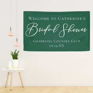 Emerald Green Bridal Shower Personalized Welcome Banner