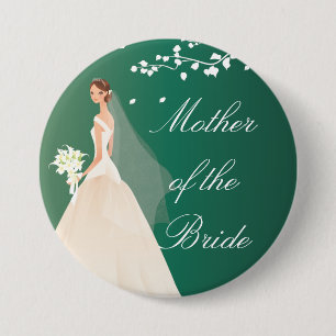 Emerald Green Bride MOB Bridal Party Button