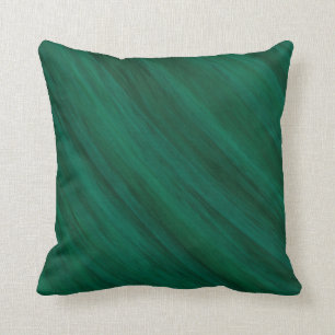 Emerald Green Brushed Stripes Throw Pillow