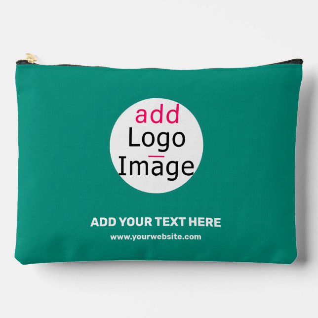 Emerald Green Business Chic Minimal Customizable  Accessory Pouch (Front)