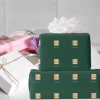 Emerald green business corporate logo wrapping paper