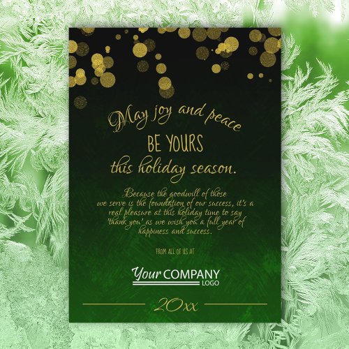 Emerald Green Business Holiday Card