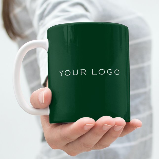 Emerald green business logo rectangular coffee mug (Creator Uploaded)