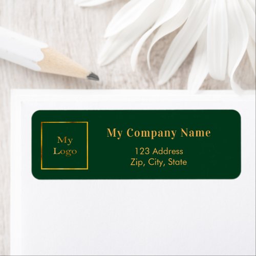 Emerald green business logo return address label