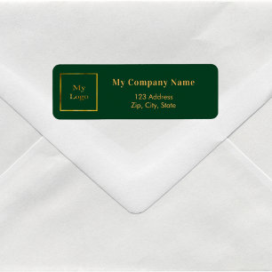 Emerald green business logo return address label