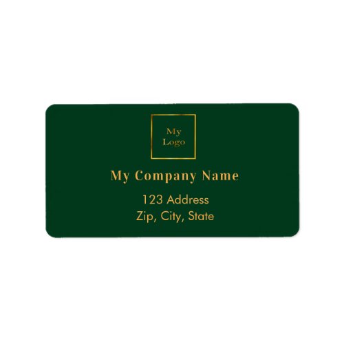 Emerald green business logo return address label