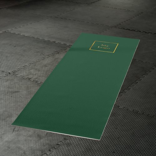 Emerald green business logo  studio yoga mat