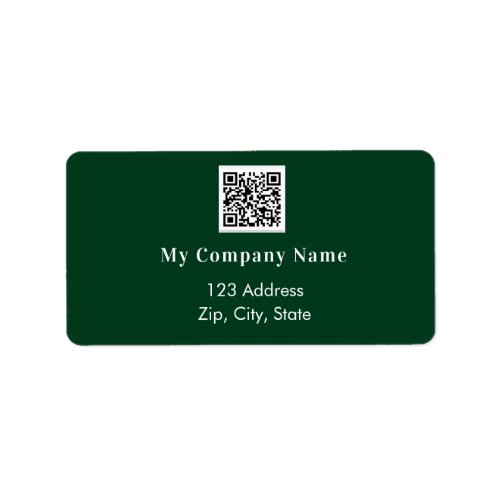 Emerald green business qr code return address label