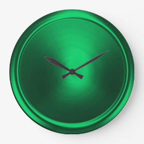 Emerald Green Button Large Clock