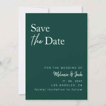 Emerald Green Calligraphy Photo Save The Date