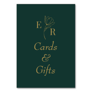Emerald Green Cards & Gifts Wedding Table Sign