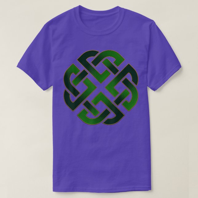 Emerald Green Celtic Gaelic Knot  For St  T-Shirt (Design Front)