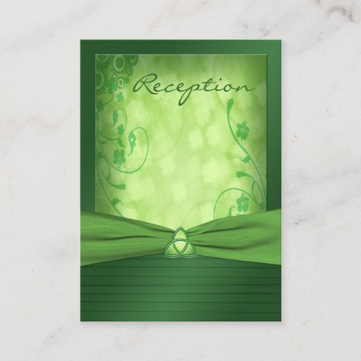 Customizable Emerald Green Celtic Love Knot Enclosure Card Business Cards