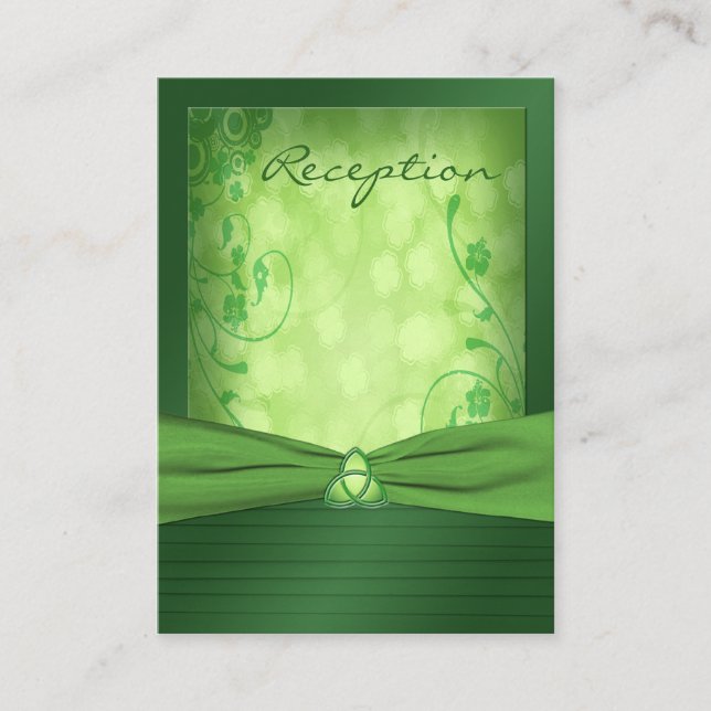 Emerald Green Celtic Love Knot Enclosure Card (Front)
