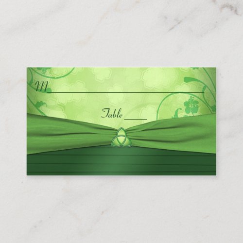 Emerald Green Celtic Love Knot Place Card Business Card Templates