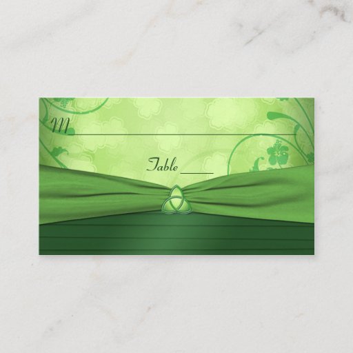Customizable Emerald Green Celtic Love Knot Place Card Business Card Templates