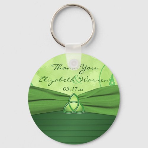 Emerald Green Celtic Love Knot Wedding Favor Keychain