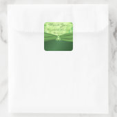 Emerald Green Celtic Love knot Wedding Favor Square Sticker (Bag)