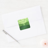 Emerald Green Celtic Love knot Wedding Favor Square Sticker (Envelope)