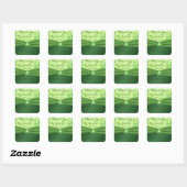 Emerald Green Celtic Love knot Wedding Favor Square Sticker (Sheet)