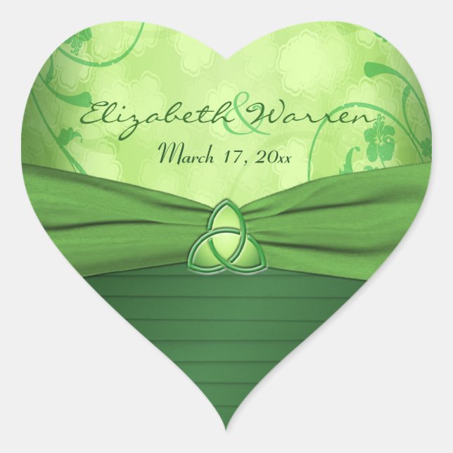 Emerald Green Celtic Love knot Wedding Sticker (Front)