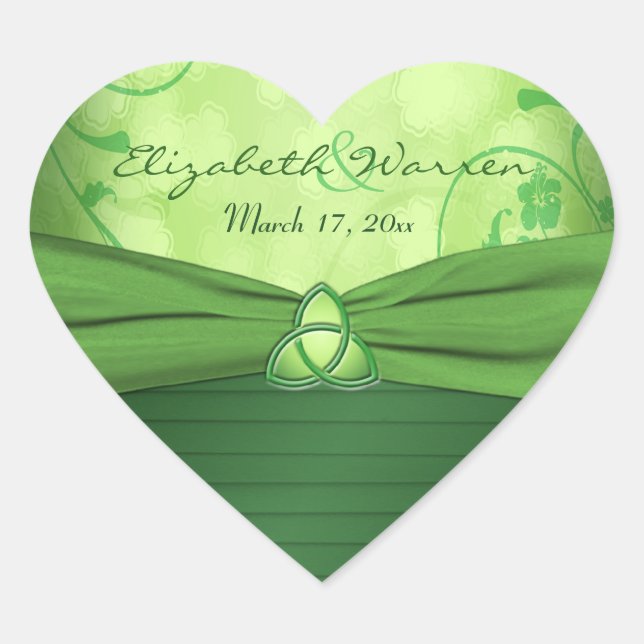 Emerald Green Celtic Love knot Wedding Sticker (Front)