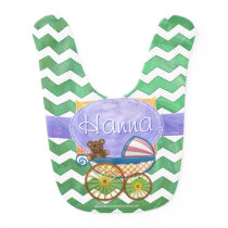 Emerald Green Chevron Baby Shower Baby Bib