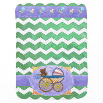 Emerald Green Chevron Baby Shower Baby Blanket