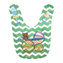 Emerald Green Chevron Baby Shower Bib