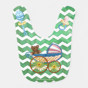 Emerald Green Chevron Baby Shower Bib