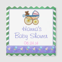 Emerald Green Chevron Baby Shower Magnet