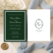 Emerald Green Classic Crest Monogram Wedding
