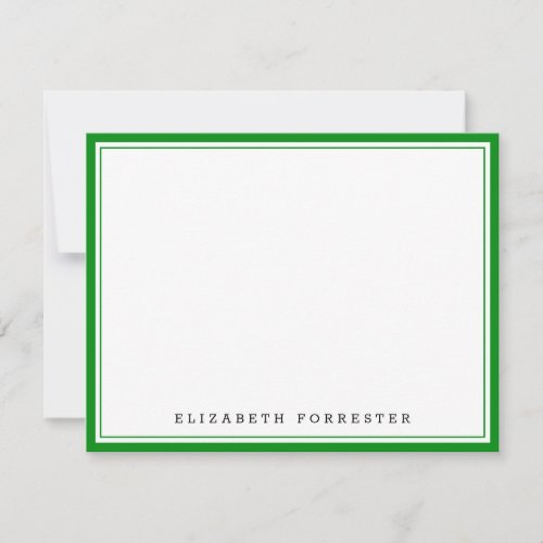 Emerald Green Classic Double Border Correspondence Note Card