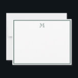 Emerald Green Classic Vintage Initial Letter Note Card<br><div class="desc">Emerald Green Classic Vintage Initial Letter Note Card</div>