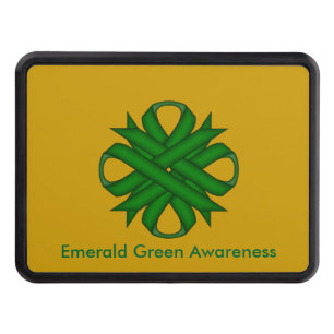 Emerald Green Clover Ribbon by Kenneth Yoncich Trailer Hitch Cover