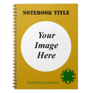 Emerald Green Clover Ribbon Template by K Yoncich Notebook