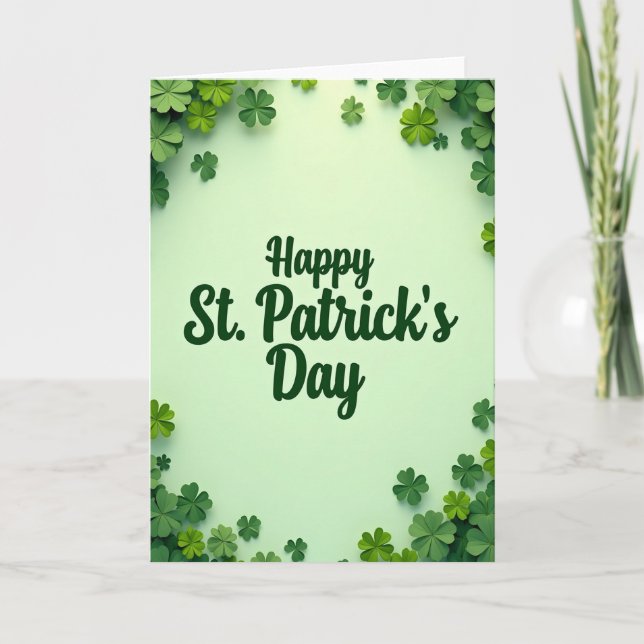 Emerald Green Clover Texture Card (Front)