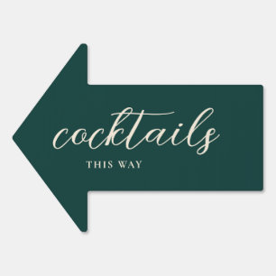 Emerald Green Cocktails Arrow Sign