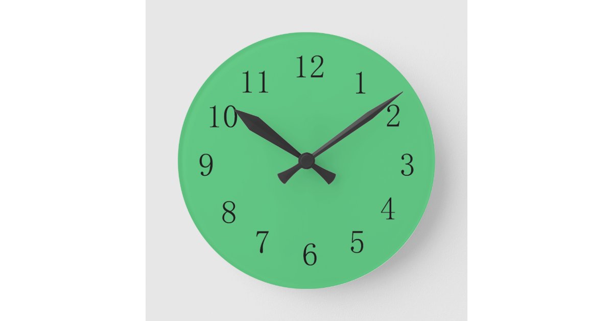 Emerald Green Color Wall Clock Zazzle