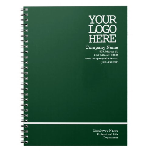 Emerald Green Company Logo  Employee Personalized Notebook