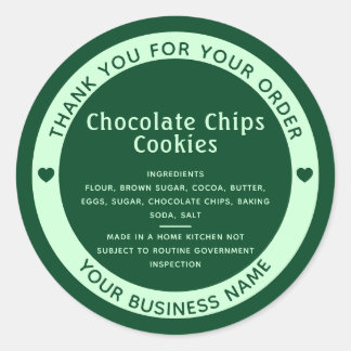 Emerald Green Cottage Law Ingredient Baker Sticker