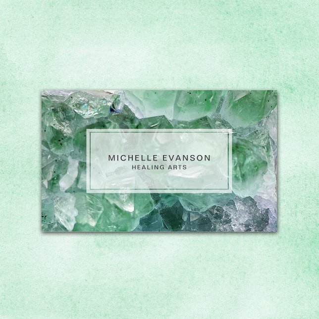 Emerald Green Crystal Healing Arts Business Card (Creator Uploaded)