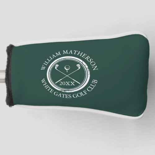 Emerald Green Custom Golfers And Club Date Golf Head Cover