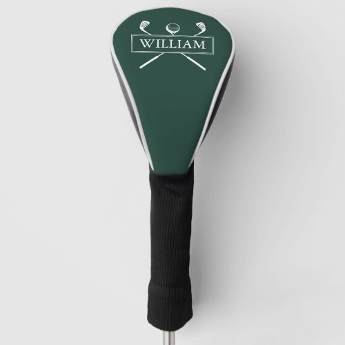 Emerald Green Custom Name Clubs And Ball Golf Head Cover