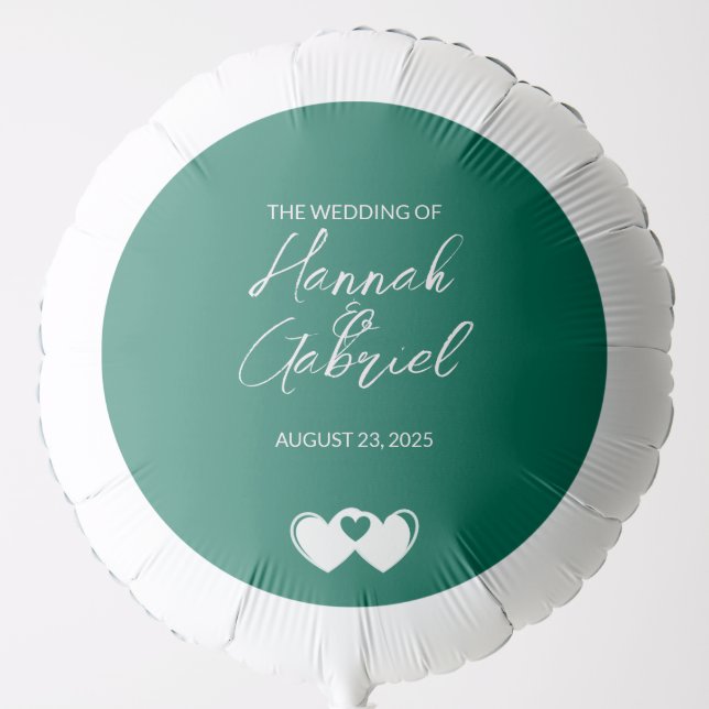 Emerald Green Custom Wedding Balloon (Front)
