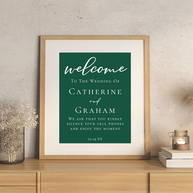 Emerald Green Custom Welcome to Our Wedding Poster (Creator Uploaded)