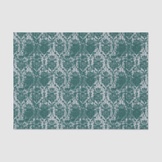 Emerald Green Damask Tissue Paper (Front)