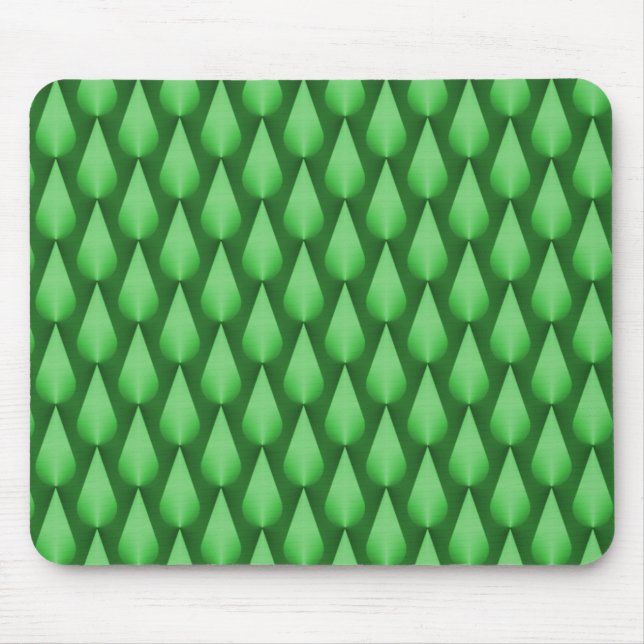 Emerald Green Dazzling Raindrops Mousepad (Front)