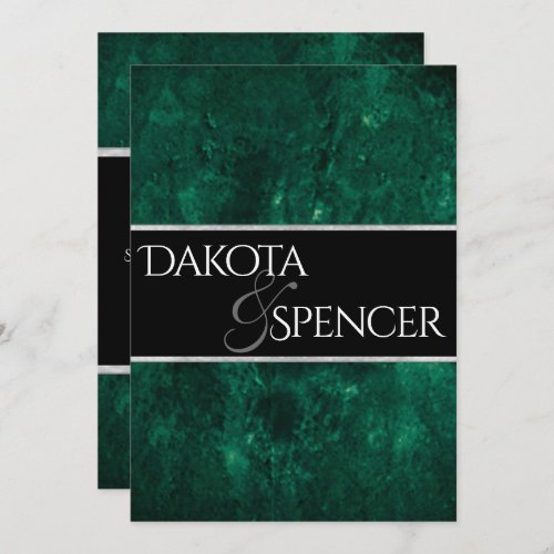 Emerald Green  Deep Jade Velvet Grunge Jewel Tone Invitation