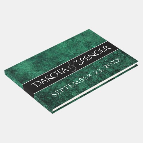 Emerald Green  Deep Jade Velvet Grunge Wedding Guest Book